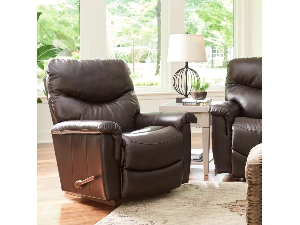 James Leather Rocking Recliner-Walnut Recliners Customizable James Leather Rocking Recliner-Walnut Recliners Customizable
