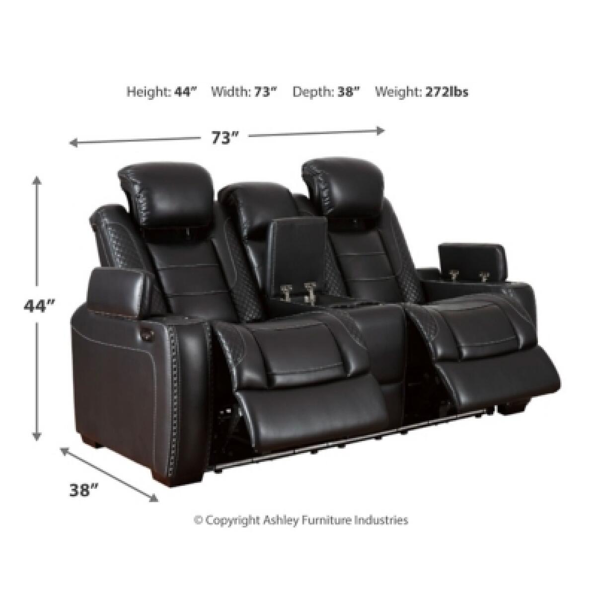 Party Time Power Reclining Loveseat with Console Loveseats Ashley Furniture 31