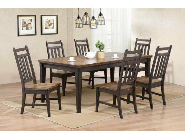 Rustic Two Tone Grey & Brown Dining Table and Chairs 6600/6601