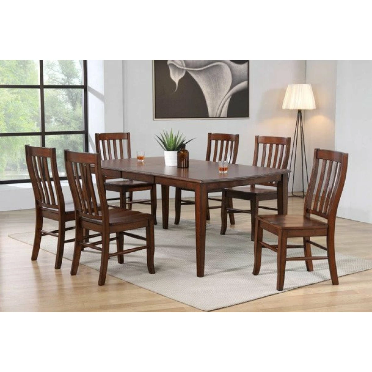 Oak Veneer Leaf Leg Table With 18” Butterfly leaf T4272-Leg/834C Dining Sets All Wood Furniture 9