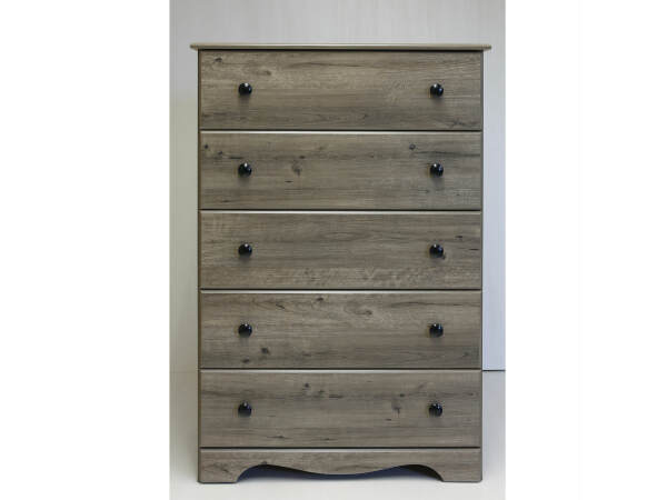 Big Chester 5-Drawer Chest-Weathered Grey Ash Chests Perdue Woodworks