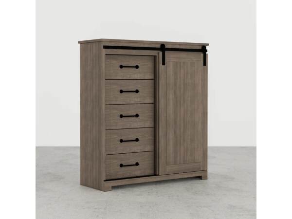 Park Elm 5-Drawer Barn Door Chest Chests Perdue Woodworks