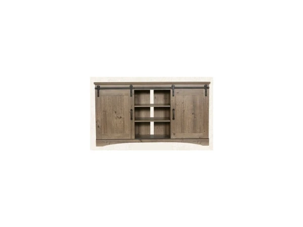 22622 Media Console – Weathered Gray Ash Entertainment Stands Perdue Woodworks 9