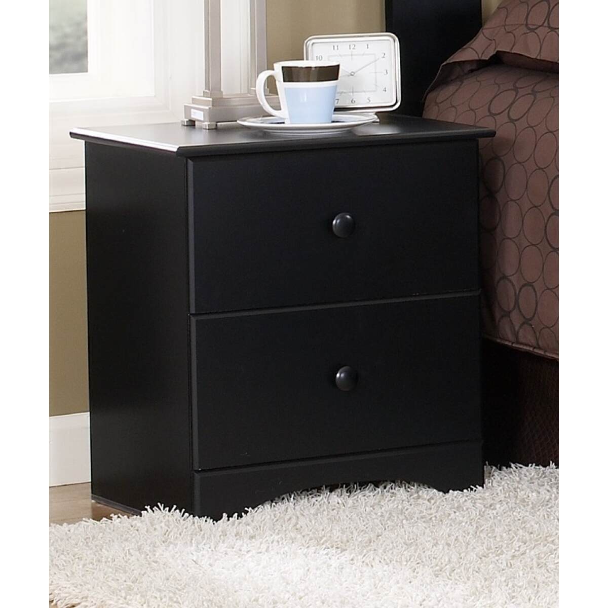 Black Nightstand 5212 Black Nightstand - Image 1