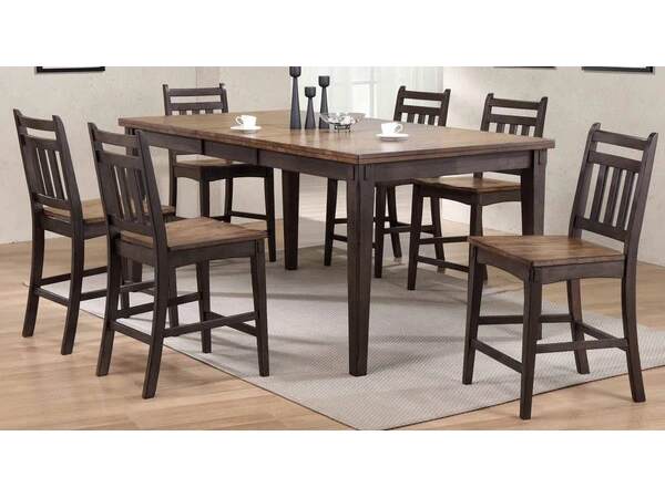 Rustic Two Tone Gathering Table with 4 Chairs Group# 119 Dining Sets All Wood Furniture