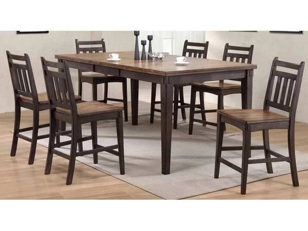 Rustic Two Tone Gathering Table with 4 Chairs Group# 119 Dining Sets All Wood Furniture
