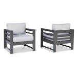 Amora Outdoor Lounge Chair with Cushion (Set of 2)