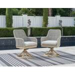 Seton Creek Outdoor Swivel Dining Chair (Set of 2) - Image 3