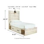 Cambeck Twin Panel Bed with 2 Storage Drawers - Image 5
