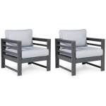 Amora Outdoor Lounge Chair with Cushion (Set of 2) - Image 2