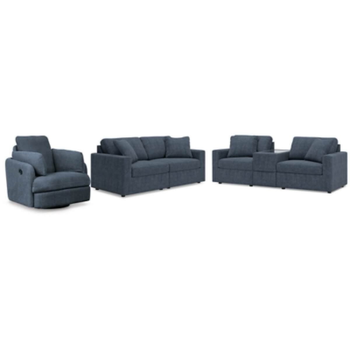 0e859ce9add3cd00935bb6447480c1a6 Modmax 3-Piece Sectional Sofa, 2-Piece Sectional Loveseat and Swivel Glider Recliner - Image 1