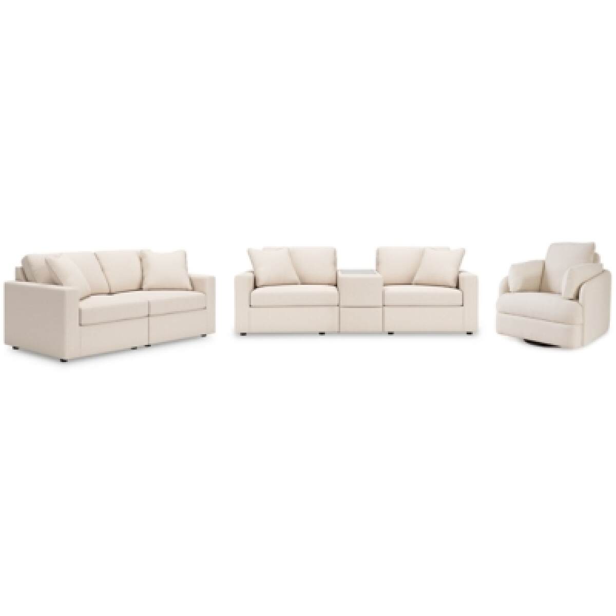 5a156c14cb0d64fa49815b0ac36a7e14 Modmax 3-Piece Sectional Sofa, 2-Piece Sectional Loveseat and Swivel Glider Recliner - Image 1