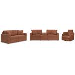 Modmax 3-Piece Sectional Sofa, 2-Piece Sectional Loveseat and Swivel Glider Recliner