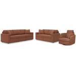 Modmax 3-Piece Sectional Sofa, 2-Piece Sectional Loveseat and Swivel Glider Recliner