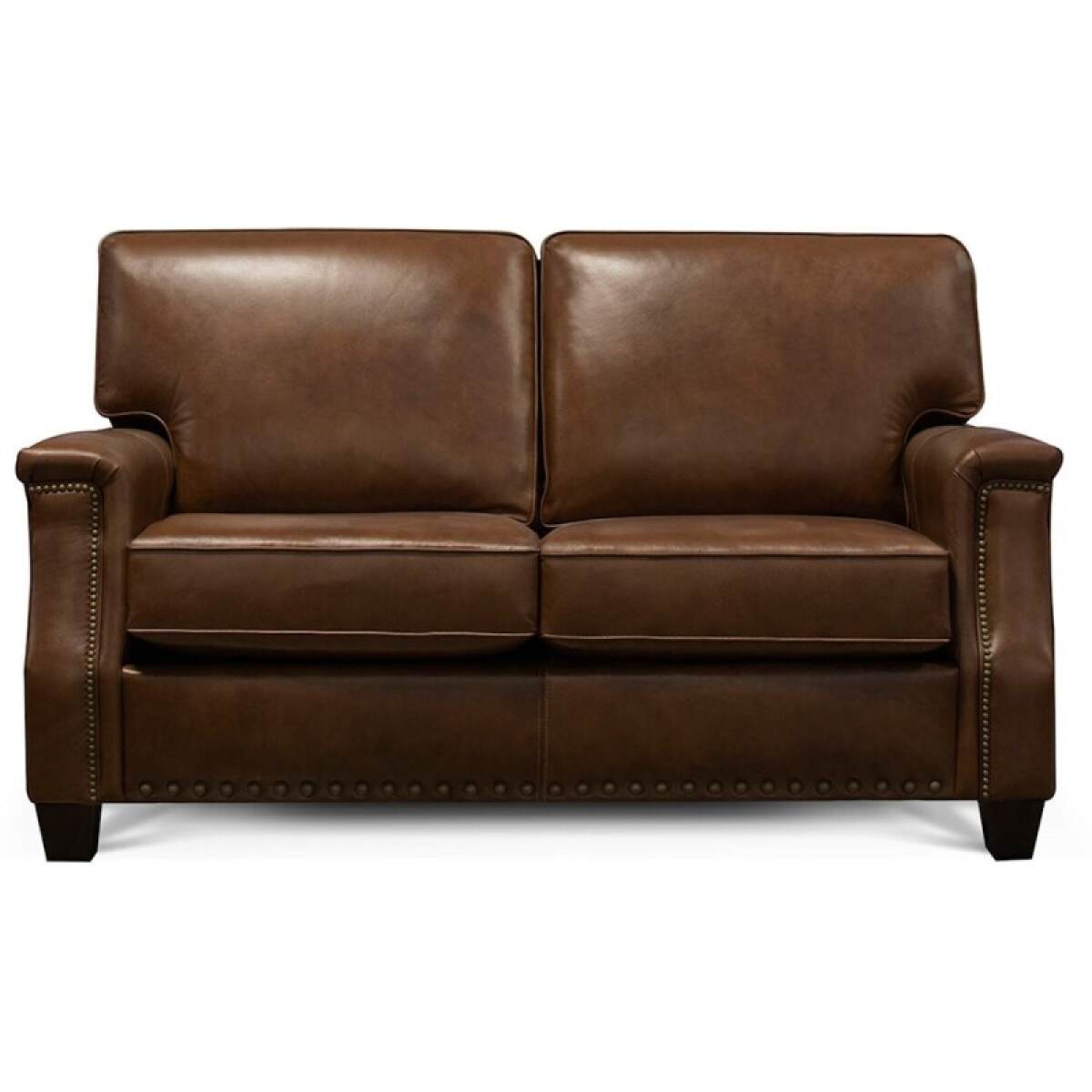 0679fe3f1fac7df83bde30f51c4fe8df Salem Leather Loveseat With Nails - Image 1
