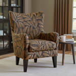 Novae - Transitionally Styled Wing Chair - Dark Walnut - 2080DW - Image 9
