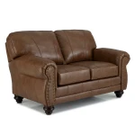 Noble - Leather Stationary Loveseat - Espresso - L64ELU