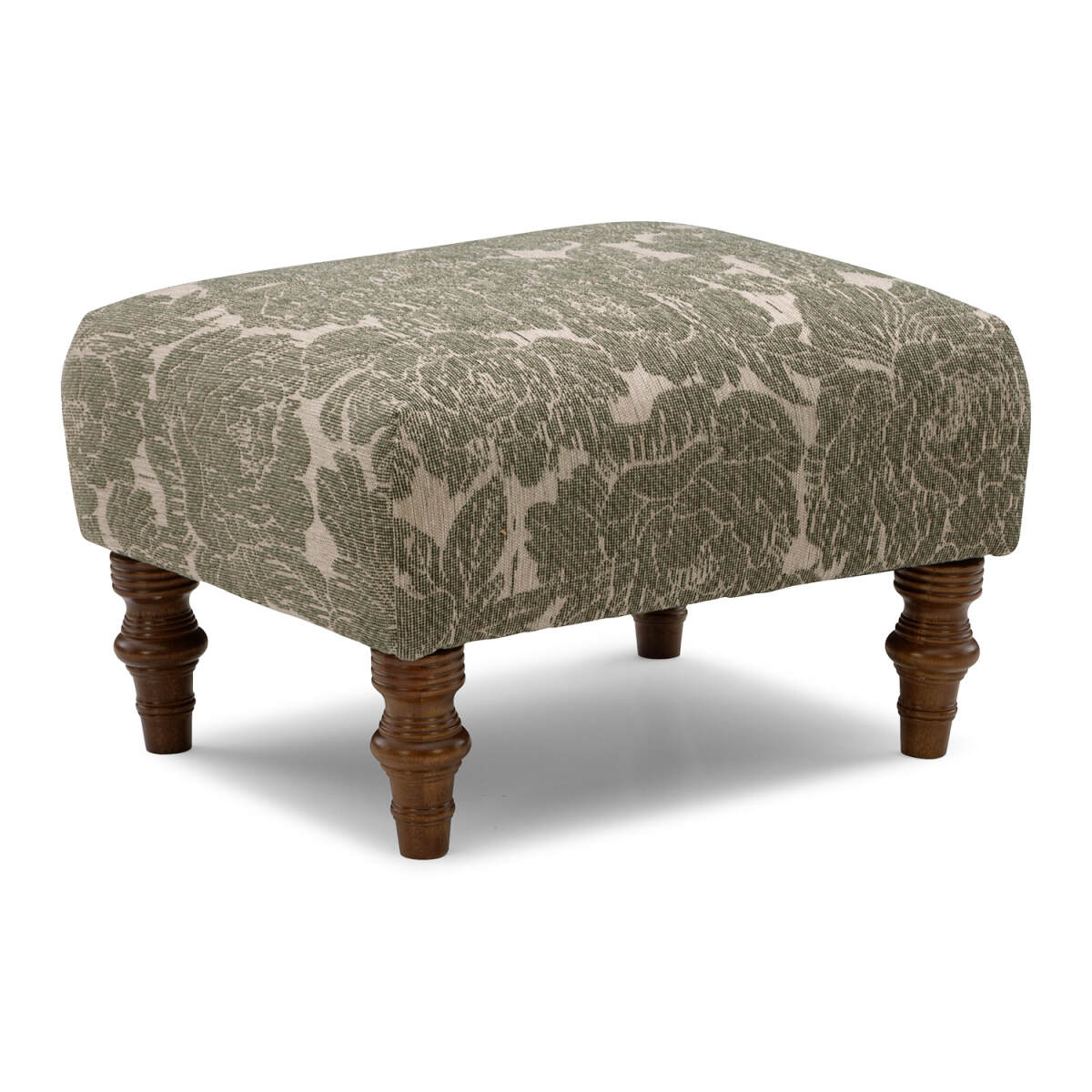 16684a756cf46e42b186098defce01c1 F14dw - Ottoman With Turned Wood Legs - Dark Walnut - F14DW - Image 1