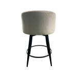 Metal Base Barstool w-Barrel Seat - Champagne Fabric - Image 5