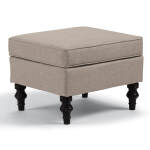 F42dw - Ottoman With Solid Wood, Turned Legs - Dark Walnut - F42DW - Image 3