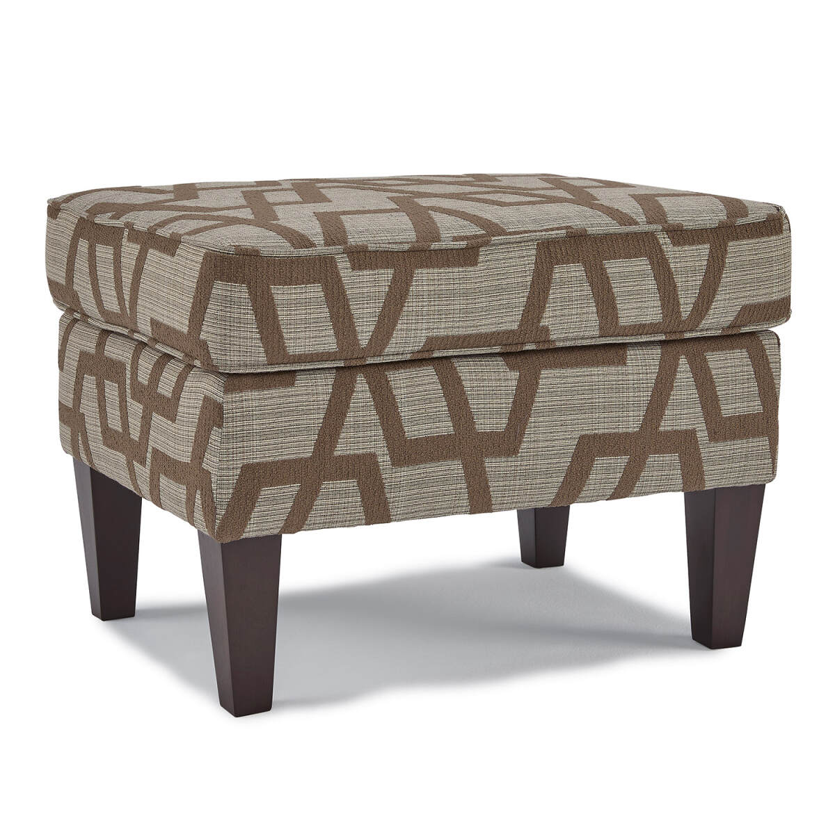 1c1b6b823bf2d2aa316fd2c67fb46b30 F45dw - Ottoman With Solid Wood, Tapered Legs - Dark Walnut - F45DW - Image 1
