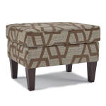 F45dw - Ottoman With Solid Wood, Tapered Legs - Dark Walnut - F45DW