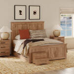 Oak Park Queen Captain's Bed w-6 Drawers | Taupe