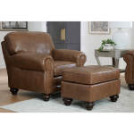 Noble - Leather Club Chair - Dark Walnut - C64DWLU - Image 7