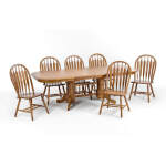 Classic Oak Chestnut Laminate Trestle Table - Image 3
