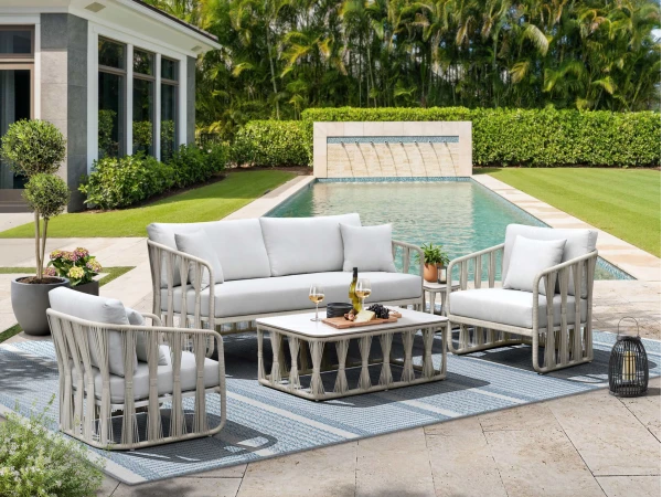 Alexa Outdoor Seating Coffee Table (stone top) - Image 6