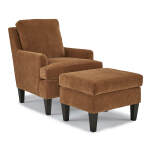 F40dw - Ottoman With Solid Wood, Tapered Legs - Dark Walnut - F40DW - Image 4