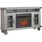 Industrial 62" Highboy Fireplace Console - Image 4