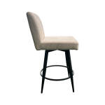 Metal Base Barstool w-Parsons Seat - Champagne Fabric - Image 3