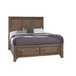 Cool Farmhouse Panel Bed W/ Storage Footboard - 801-557-050B-502-555; 801-667-066B-502-666