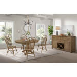 Colonial Oak Round Pedestal Table - Image 6