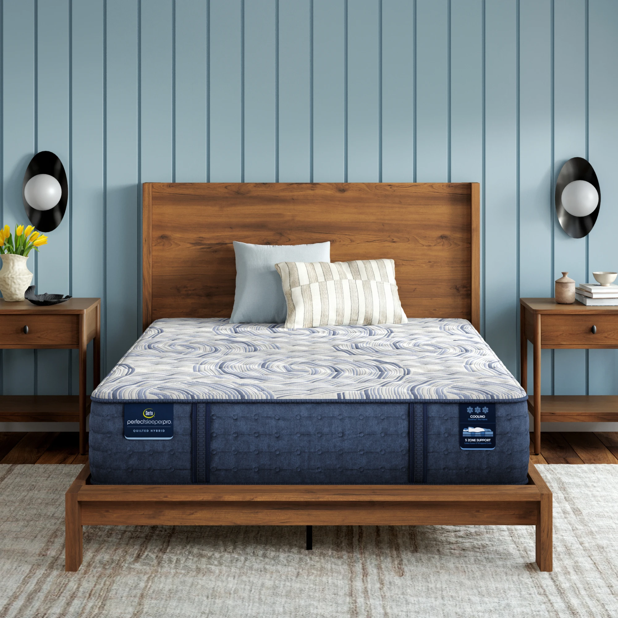 3a8e8cc8ba69392d0f71fe4af22fd1c6 Perfect Sleeper Pro Hampton 12.5" Latex Hybrid Extra Firm Mattress Set -Twin XL - Image 1