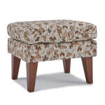 F70dw - Ottoman With Solid Wood, Tapered Legs - Dark Walnut - F70DW
