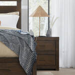 Modern Loft 2 Drawer Nightstand W/ Power IML-450-BRN-2 - Image 3