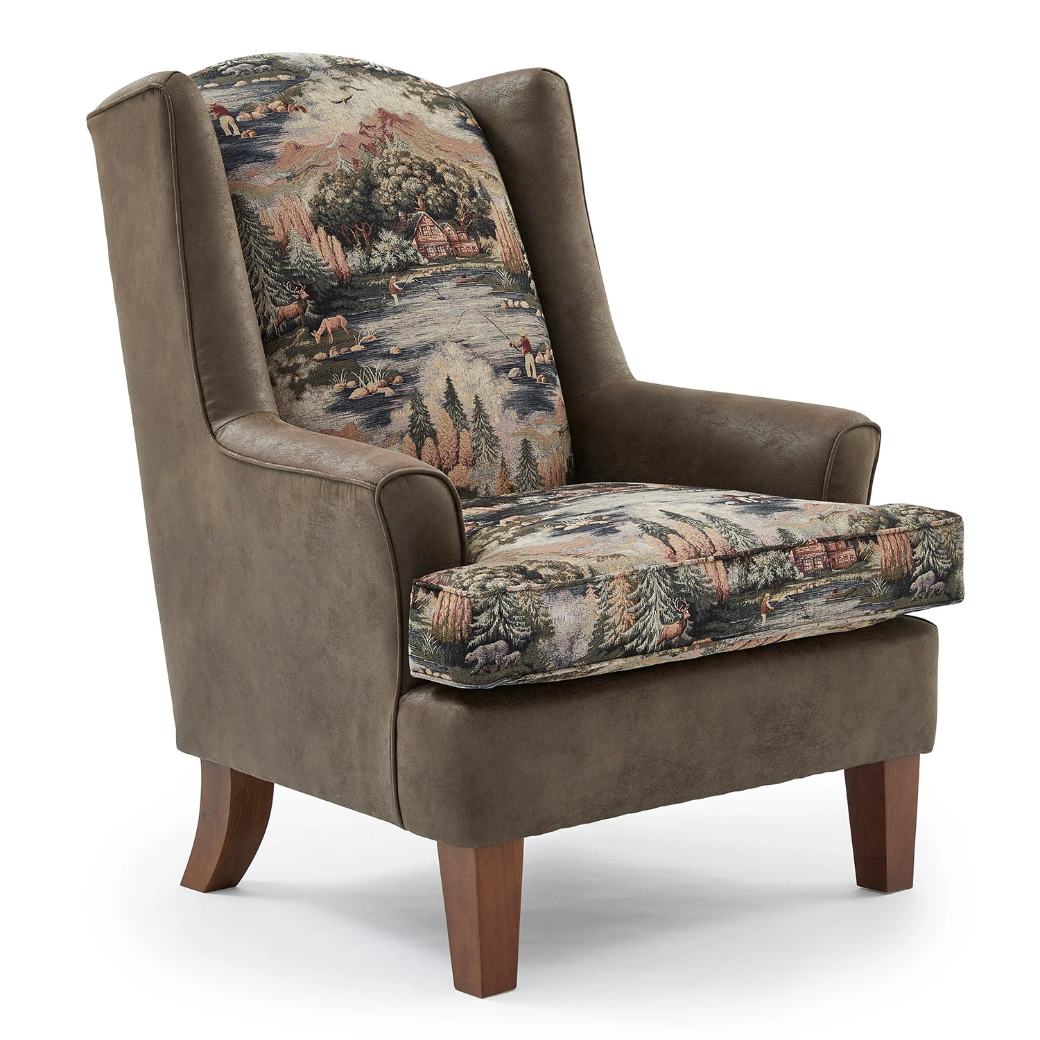 4731c362176ab8fc90283390b55979e0 Andrea - Wing Back Chair - Dark Walnut - FS0170DWMFX1 - Image 1
