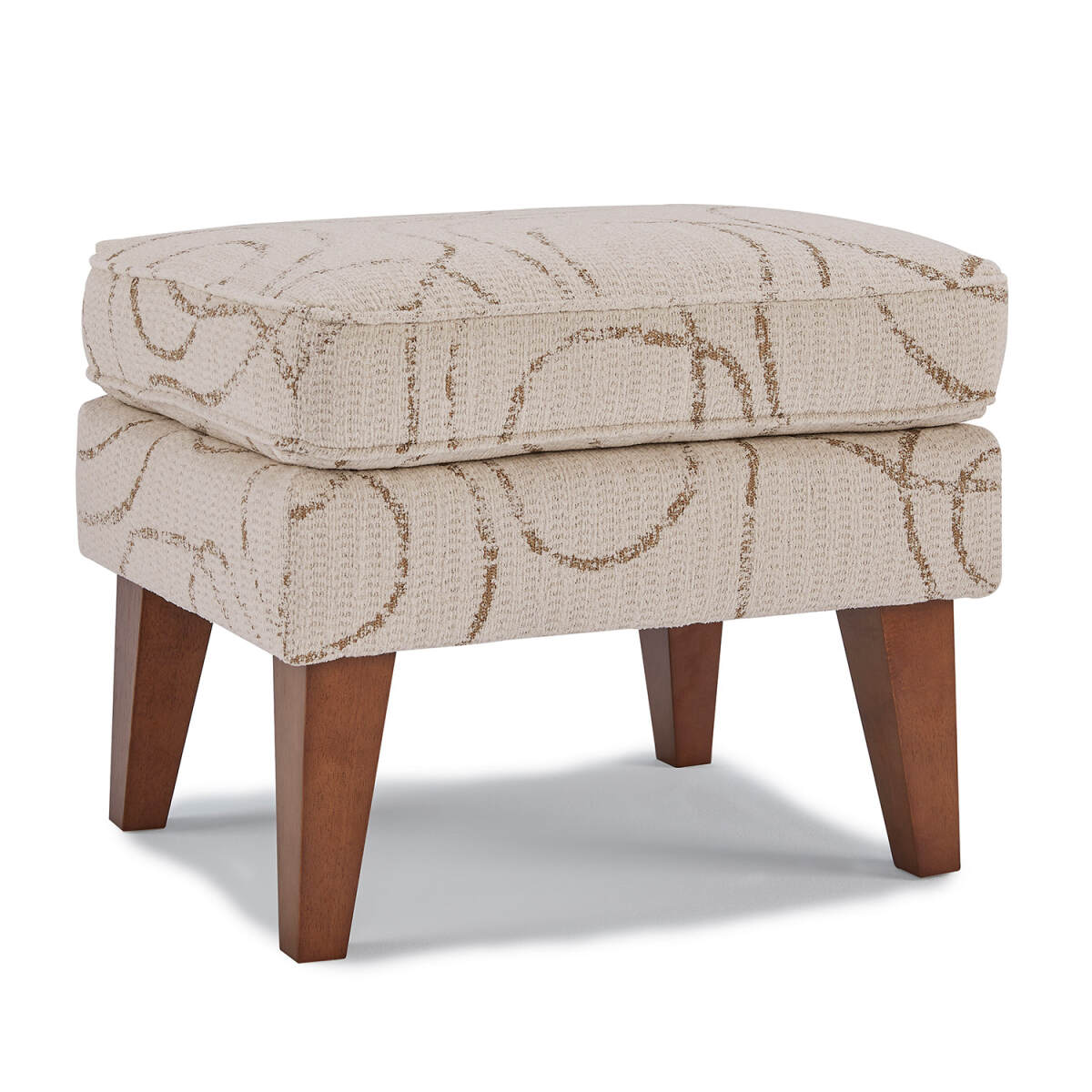 4c3491bff2dddc66563c9c605f06d6fa F71dw - Ottoman With Solid Wood, Tapered Legs - Dark Walnut - F71DW - Image 1