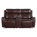 Wainwright Dual-Power Loveseat | Reddish Brown - Image 3