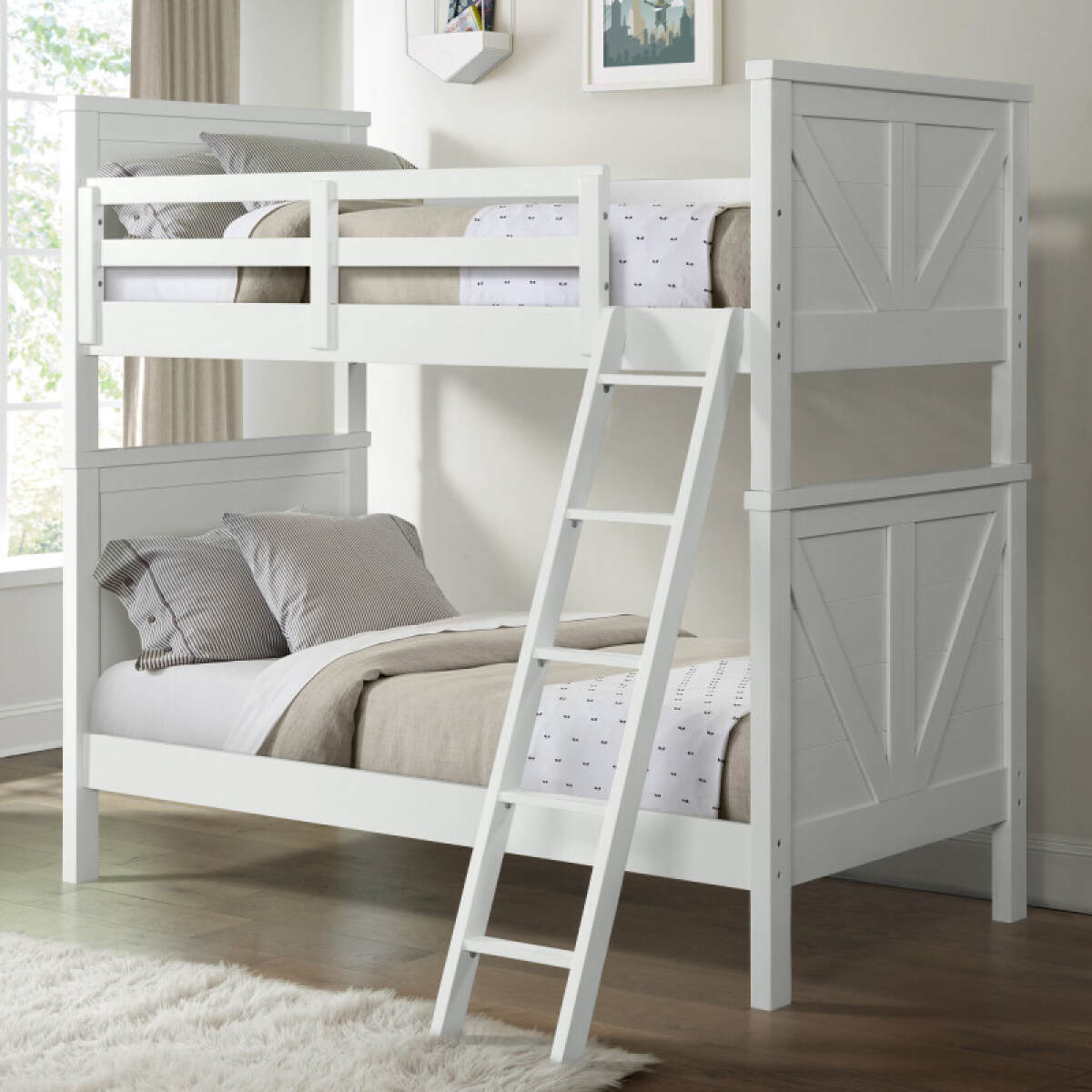 4cbce5b66e19fa59e6b08e9b67683ad0 Tahoe Youth Twin over Twin Bunk Bed | Sea Shell - Image 1