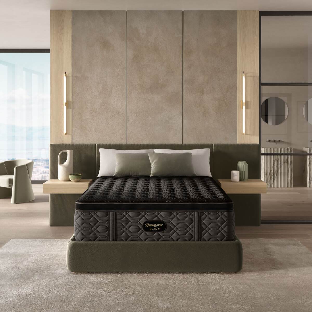 4fbda099dde9b8da447ff7b96862099a Carton Beautyrest Black Series Three 16.5" Firm Pillow Top Mattress -California King - Image 1