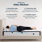 Classic Alden 11.5" Medium Mattress Low Profile Set -Twin - Image 3
