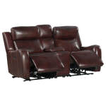 Wainwright Dual-Power Loveseat | Reddish Brown - Image 4
