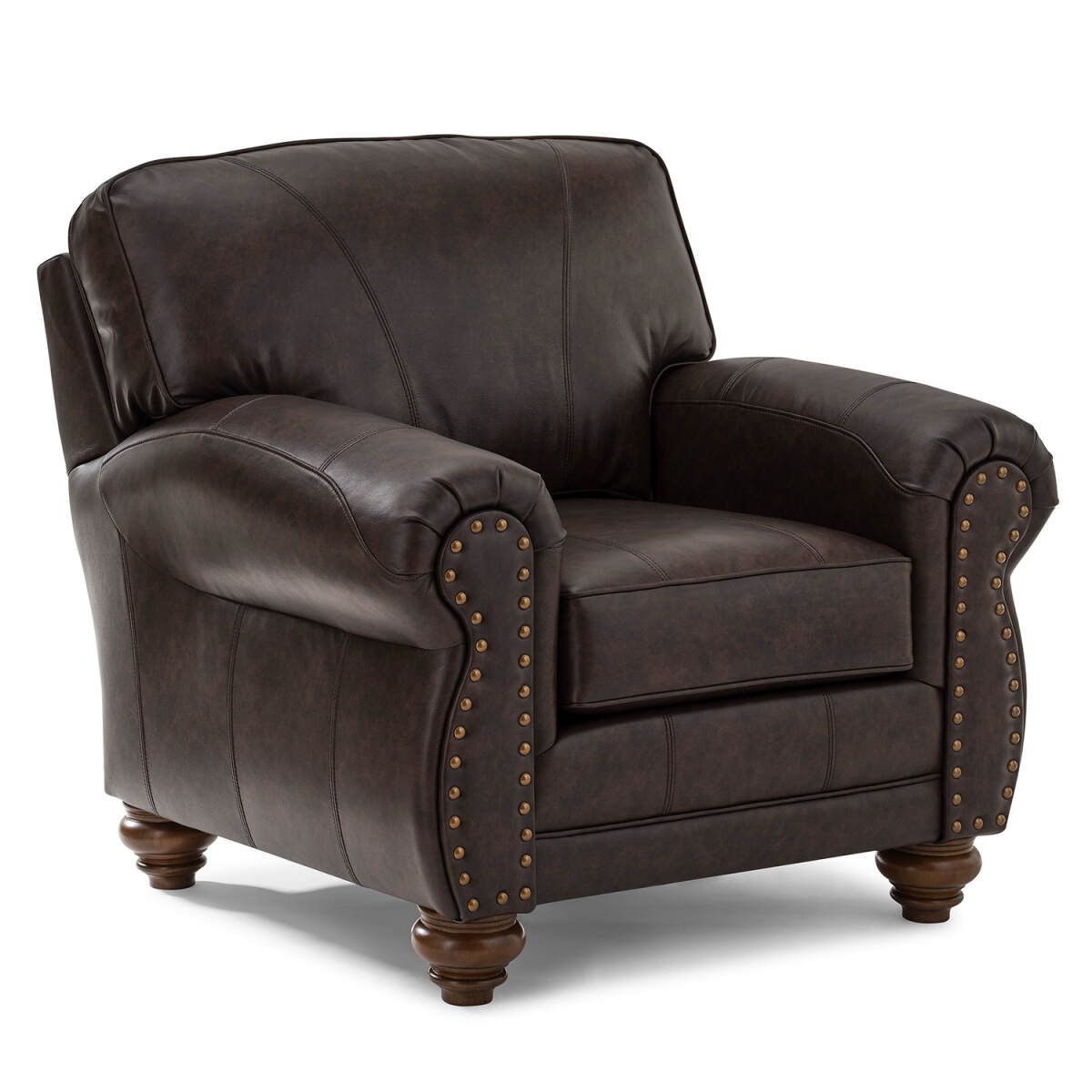 519922af0ba3c5958a132ae64dc252bb Noble - Leather Club Chair - Dark Walnut - FSC64DWLU - Image 1