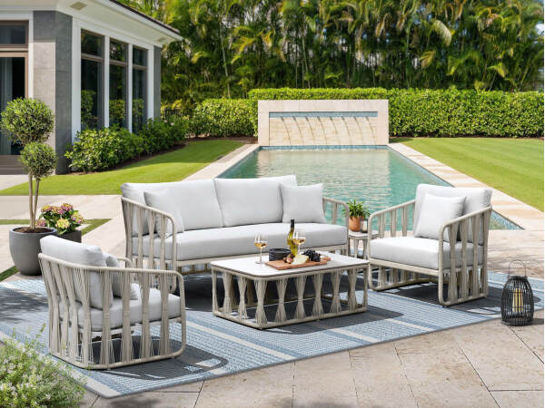 Alexa Outdoor Seating Side Table (stone top) - Image 6