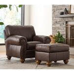 Noble - Leather Club Chair - Dark Walnut - FSC64DWLU - Image 5