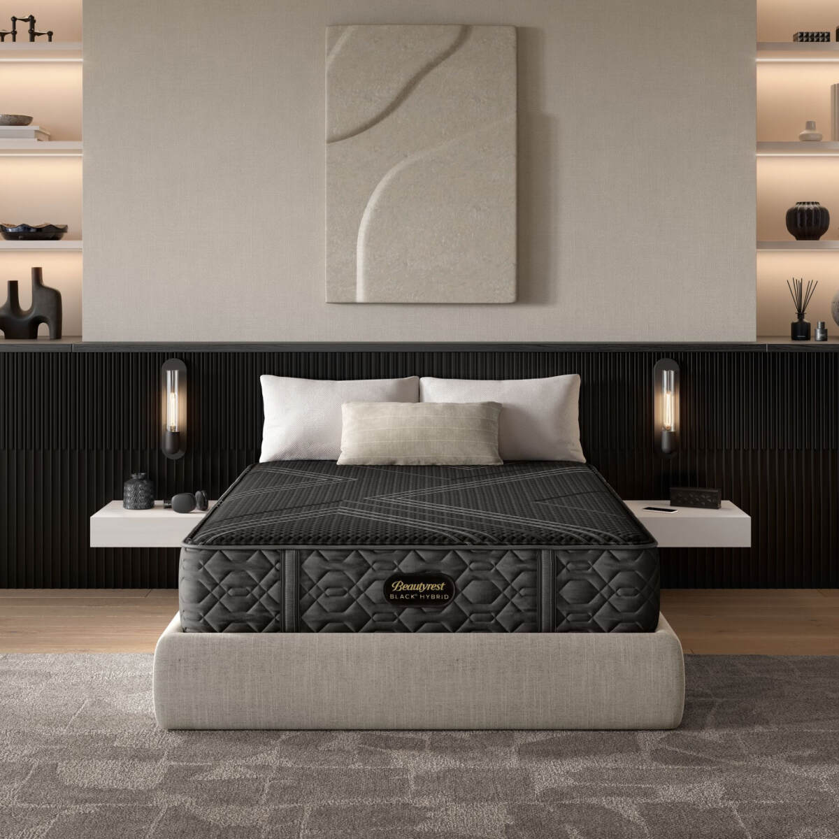 564d1a19181ad906cfe9ab37b35362db Beautyrest Black® Series One 12.5" Hybrid Plush Mattress -Cal King Split - Image 1