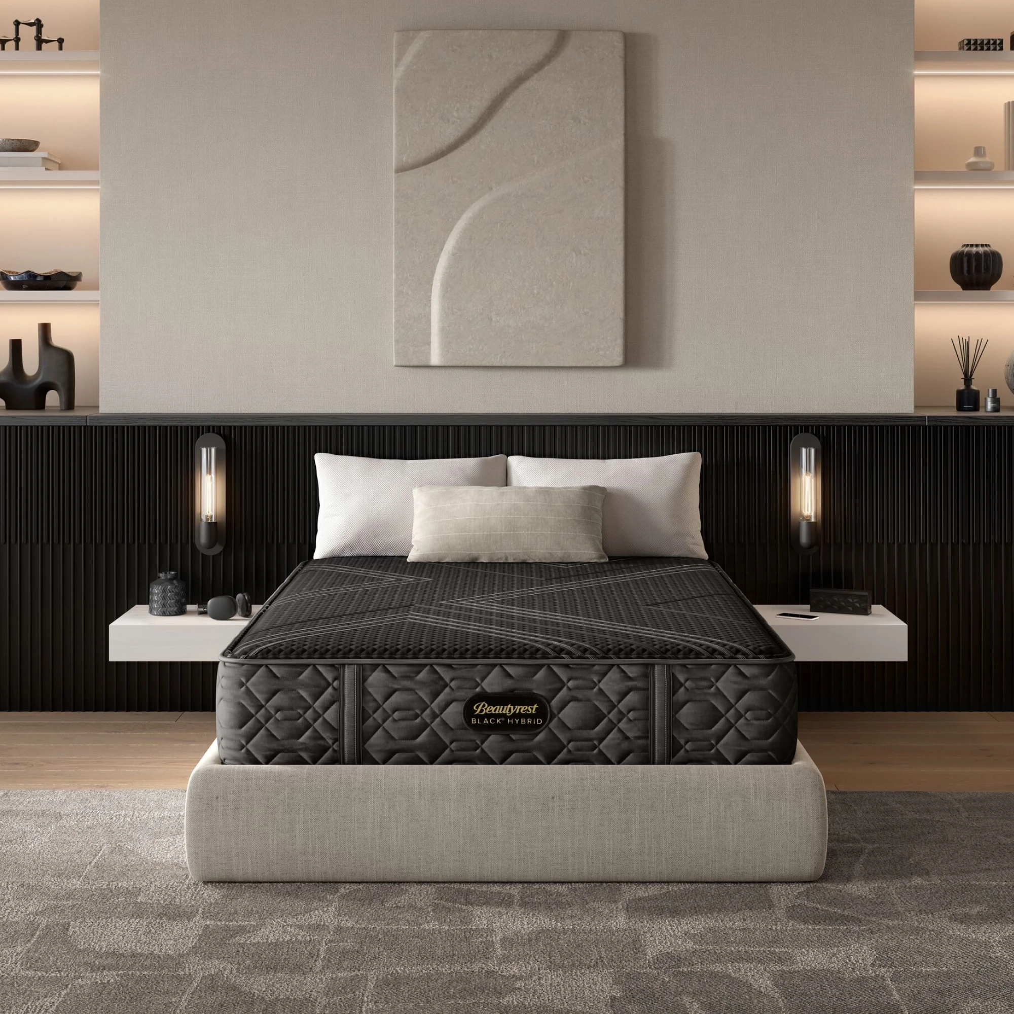 564d1a19181ad906cfe9ab37b35362db Beautyrest Black® Series One 12.5" Hybrid Plush Mattress -Cal King Split - Image 1